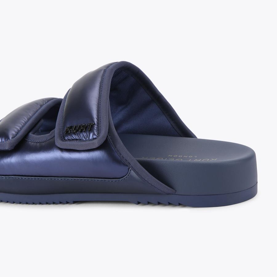 PUFF SANDAL Navy Nylon Puff Slip On Sandal by Kurt Geiger London