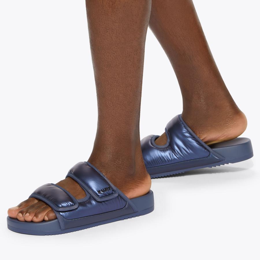 PUFF SANDAL Navy Nylon Puff Slip On Sandal by Kurt Geiger London