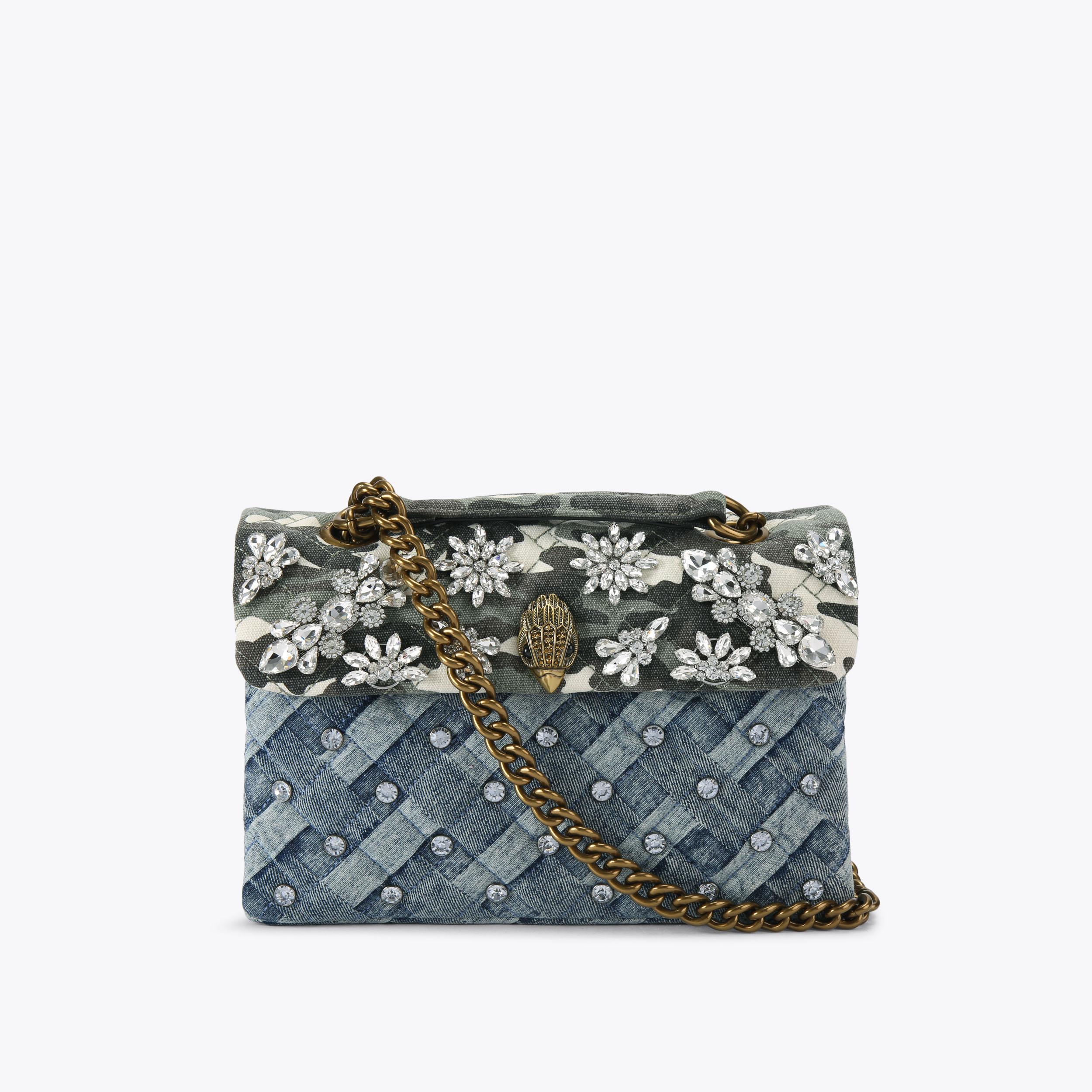 MD KENSINGTON FLOWER Pink Leather Shoulder Bag by Kurt Geiger London