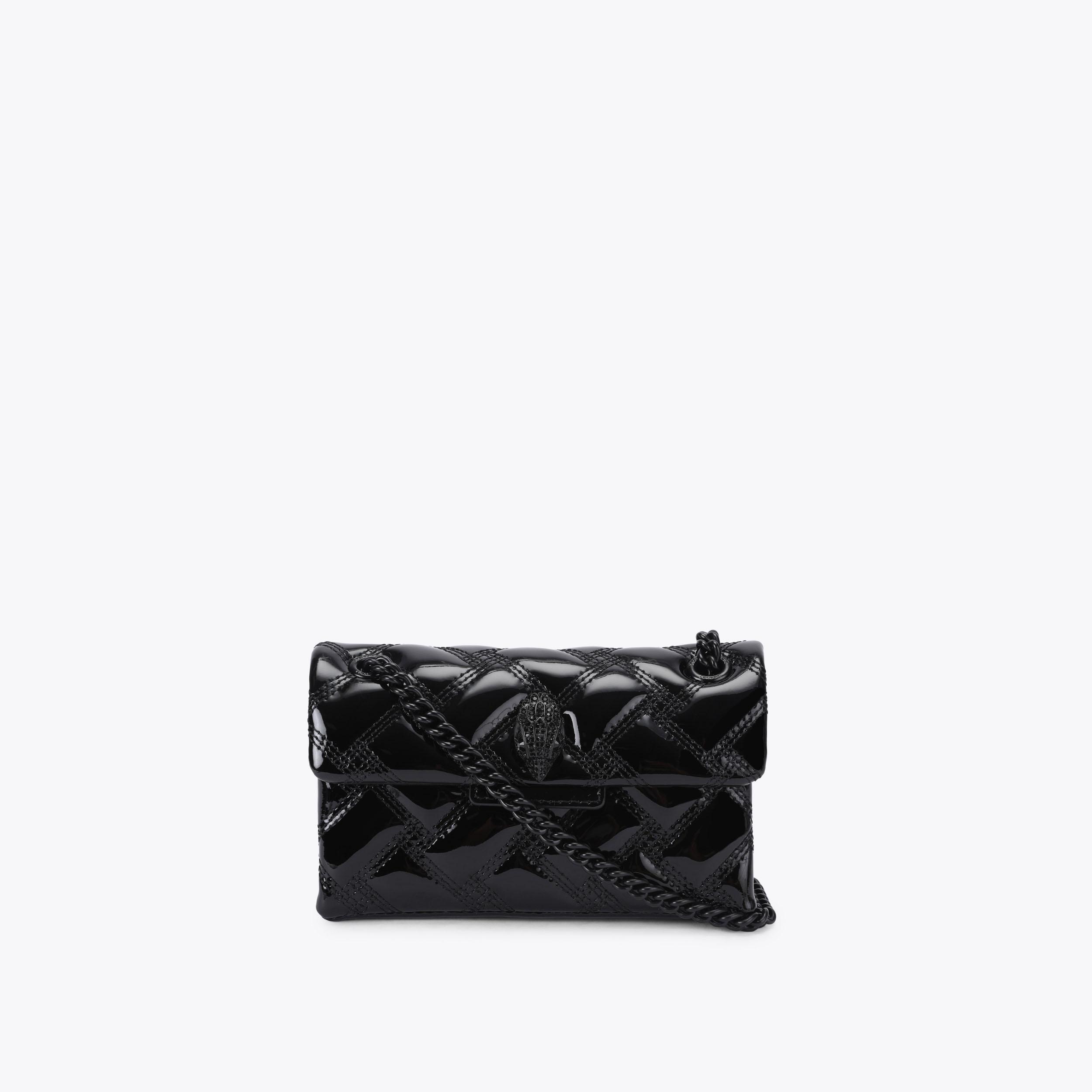 KENSINGTON DR 17 Black Patent Leather Mini Crossbody Bag by Kurt