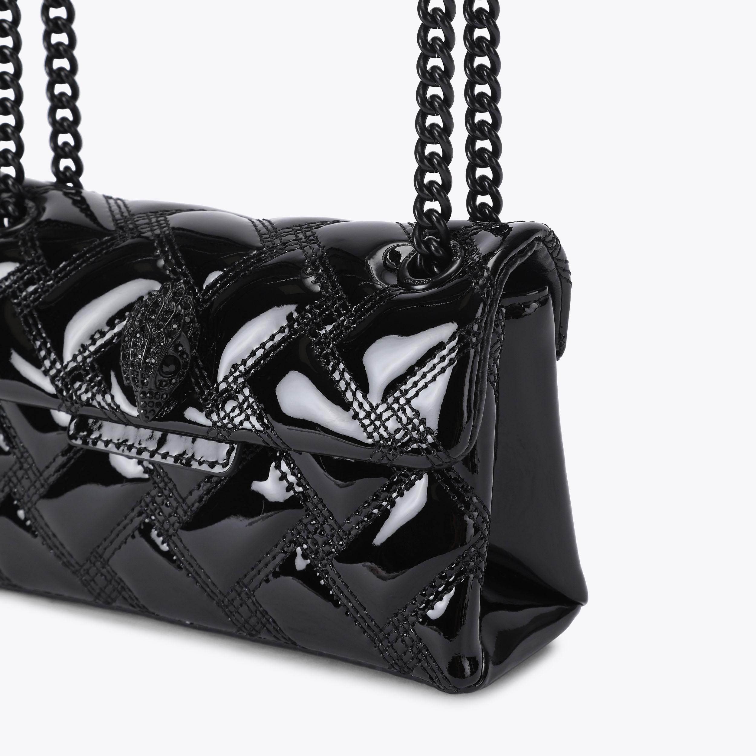 KENSINGTON DR 17 Black Patent Leather Mini Crossbody Bag by Kurt