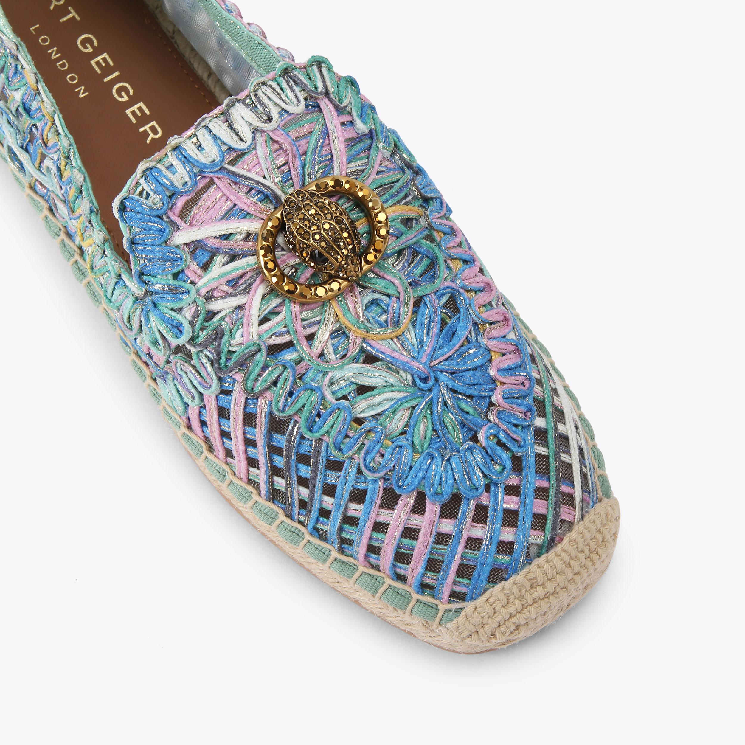 ゴッドファーザー CHELSEA WOVEN LOAFER Teal Woven Loafer by Kurt Geiger London