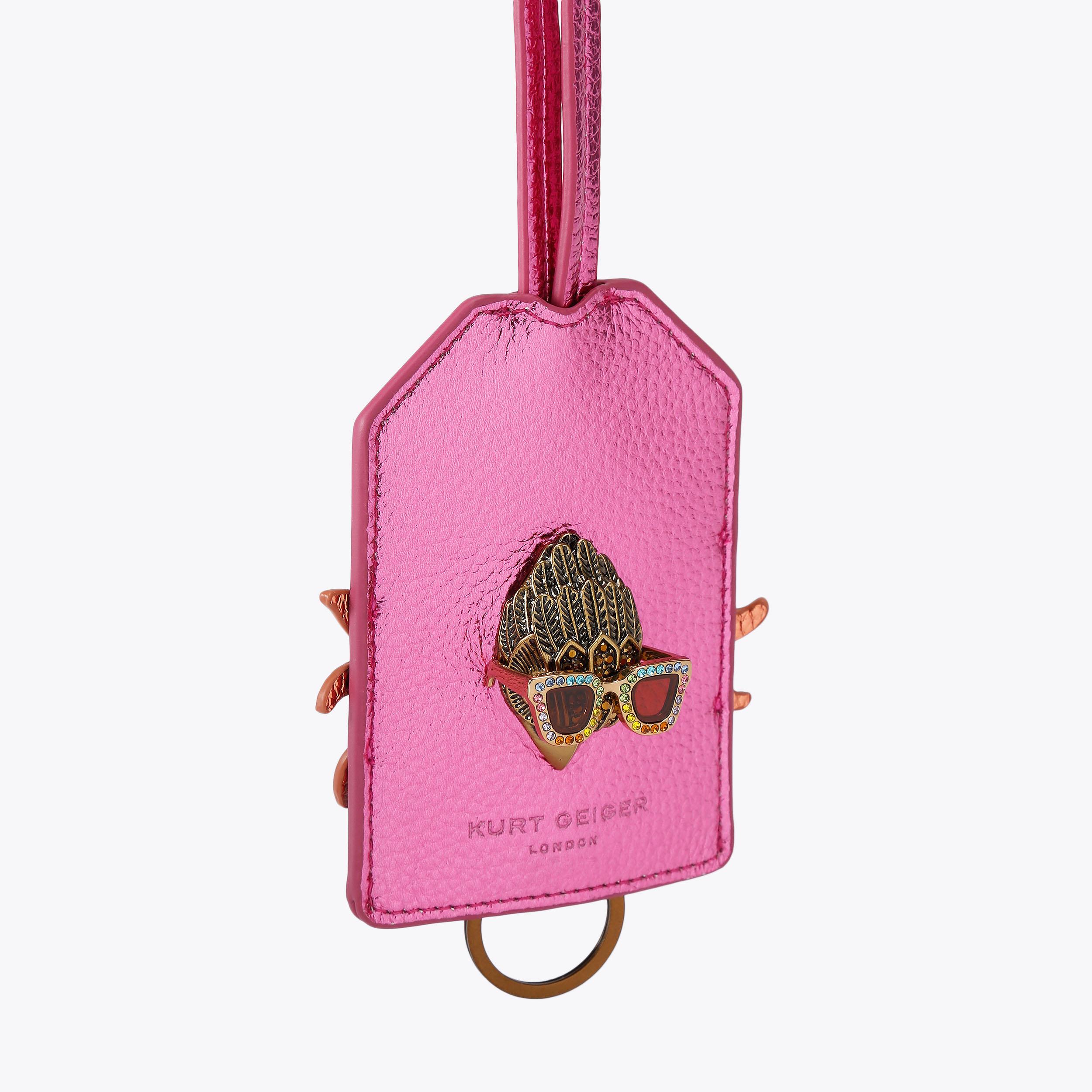 SUN LANYARD Pink Metallic Lanyard by Kurt Geiger London
