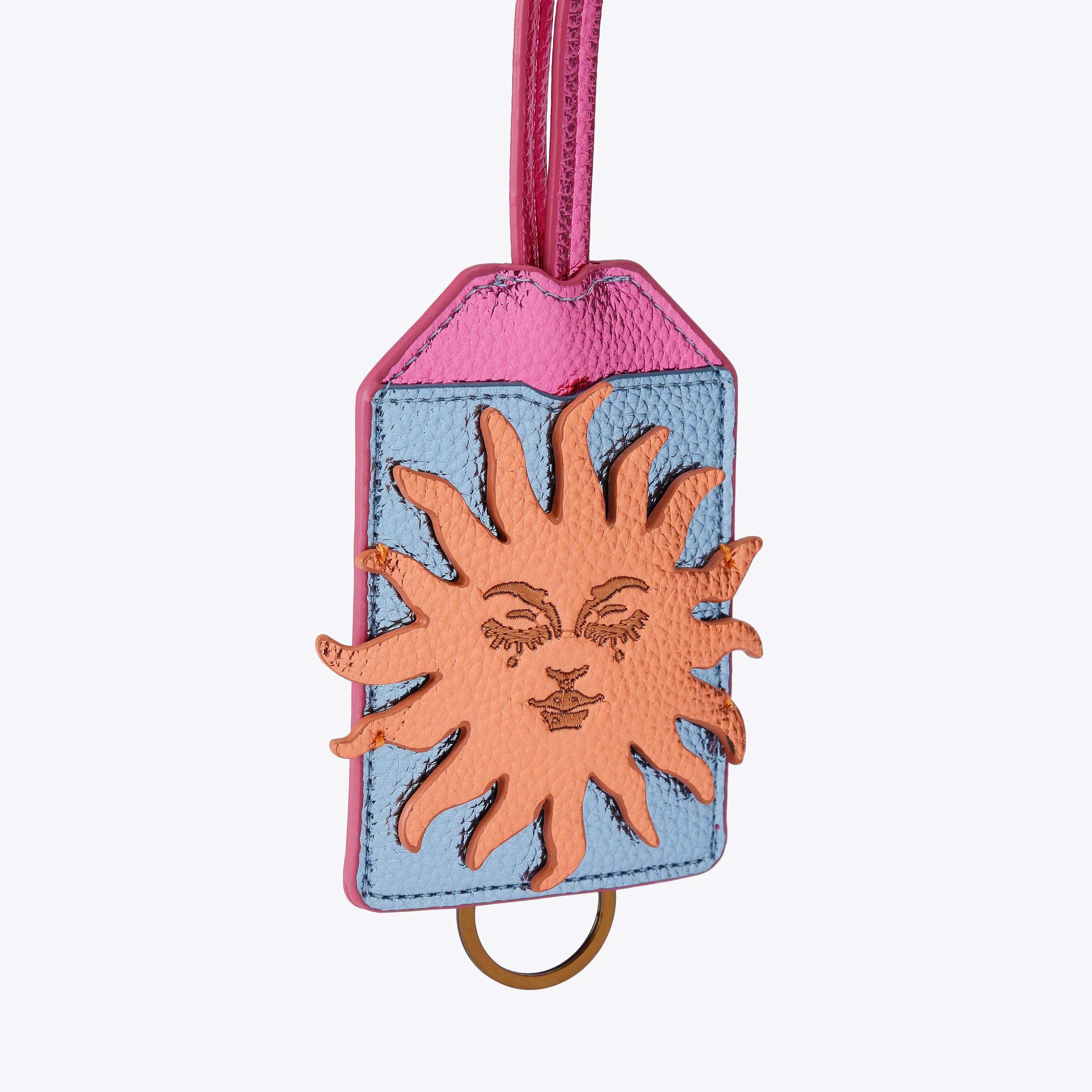 SUN LANYARD Pink Metallic Lanyard by Kurt Geiger London