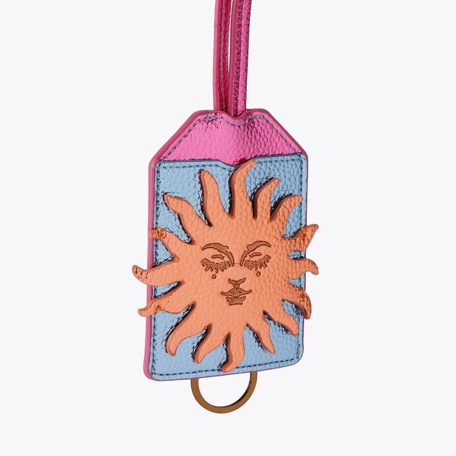 SUN LANYARD Pink Metallic Lanyard by Kurt Geiger London