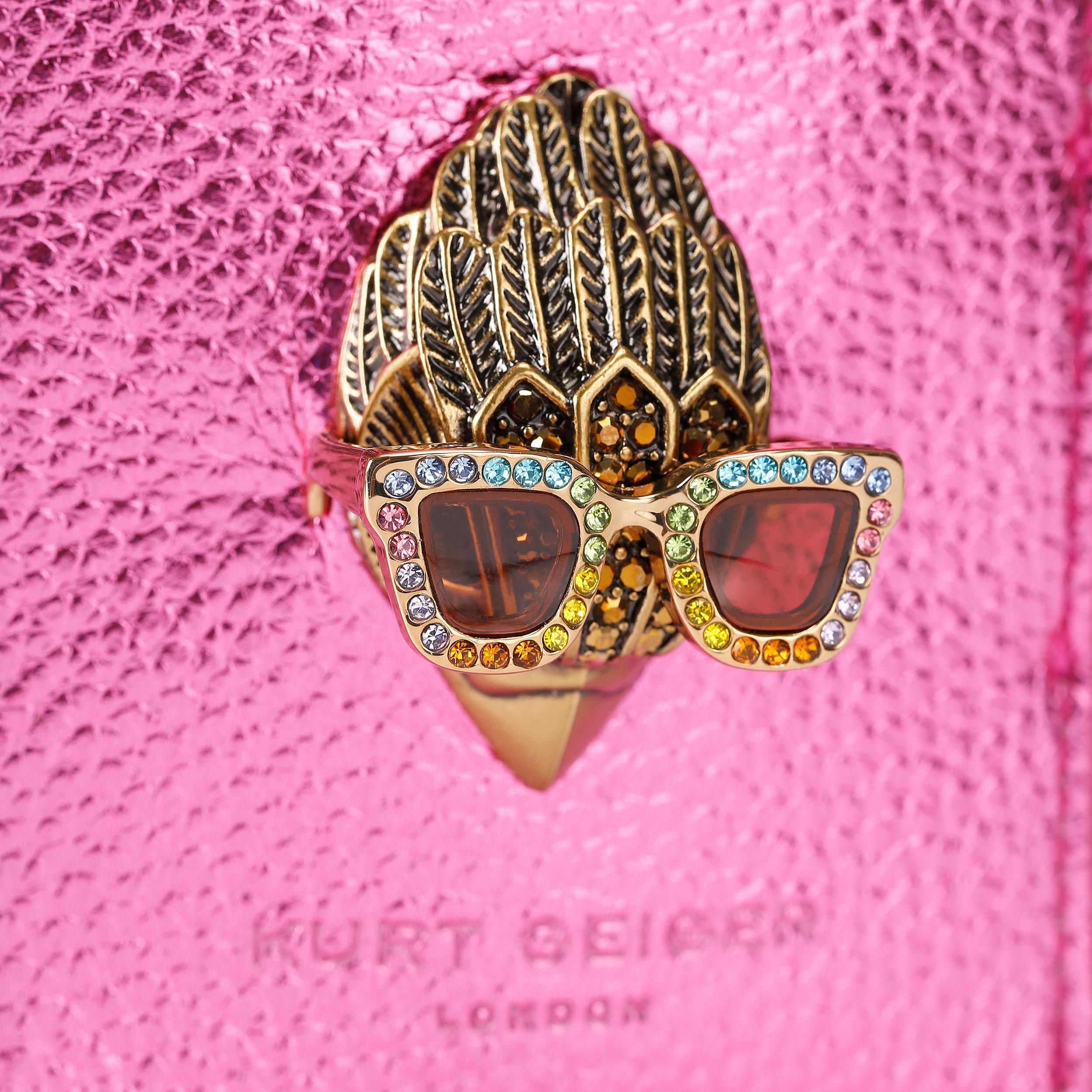 SUN LANYARD Pink Metallic Lanyard by Kurt Geiger London
