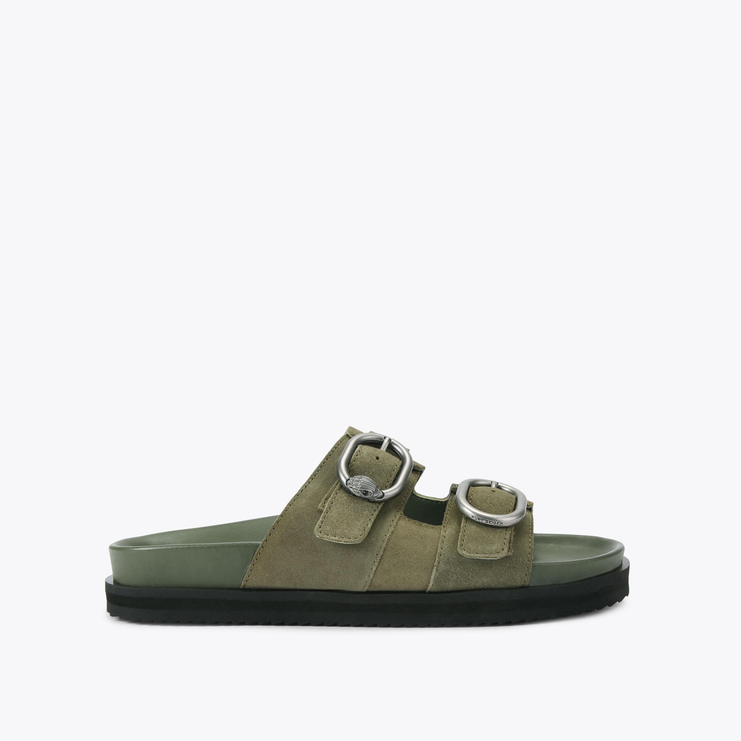 BANCROFT SANDAL Tan Suede Bancroft Sandal by Kurt Geiger London