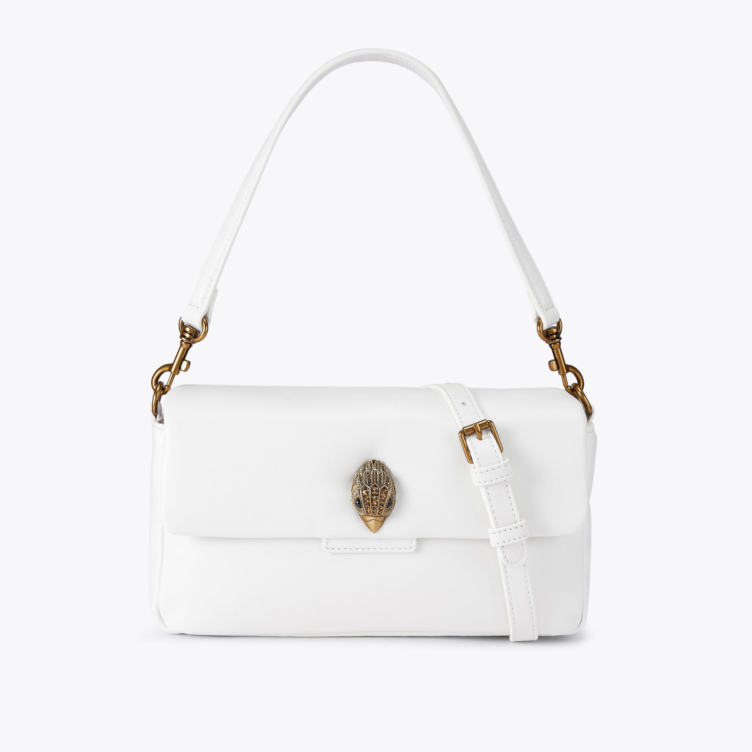 LEATHER OXFORD BAG White Leather Oxford Bag by Kurt Geiger London