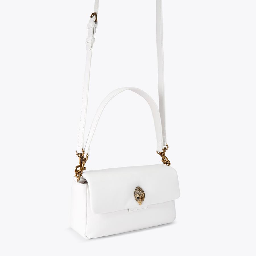 LEATHER OXFORD BAG White Leather Oxford Bag by Kurt Geiger London