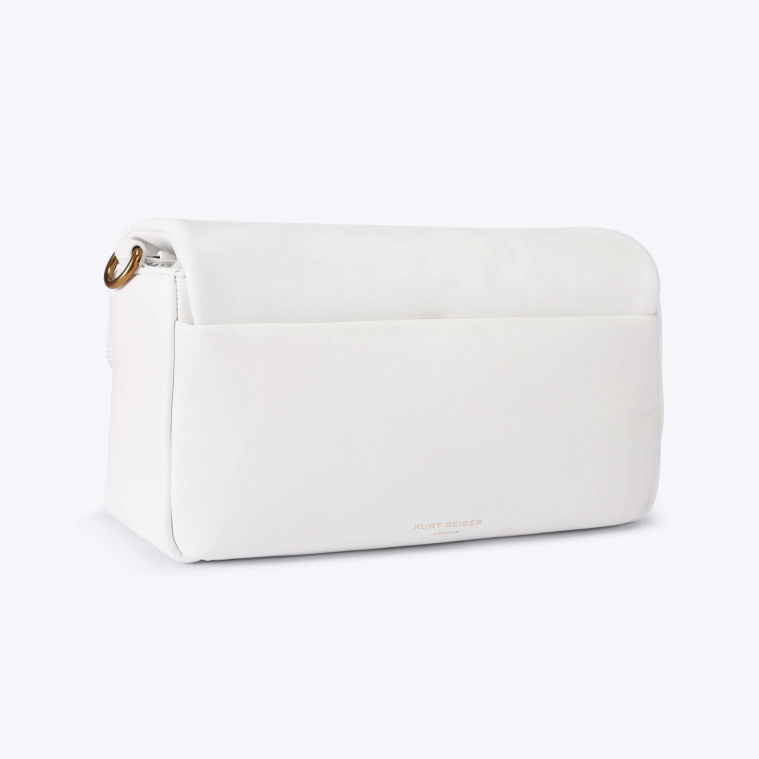 LEATHER OXFORD BAG White Leather Oxford Bag by Kurt Geiger London