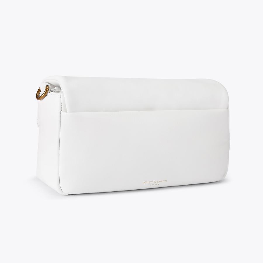 LEATHER OXFORD BAG White Leather Oxford Bag by Kurt Geiger London