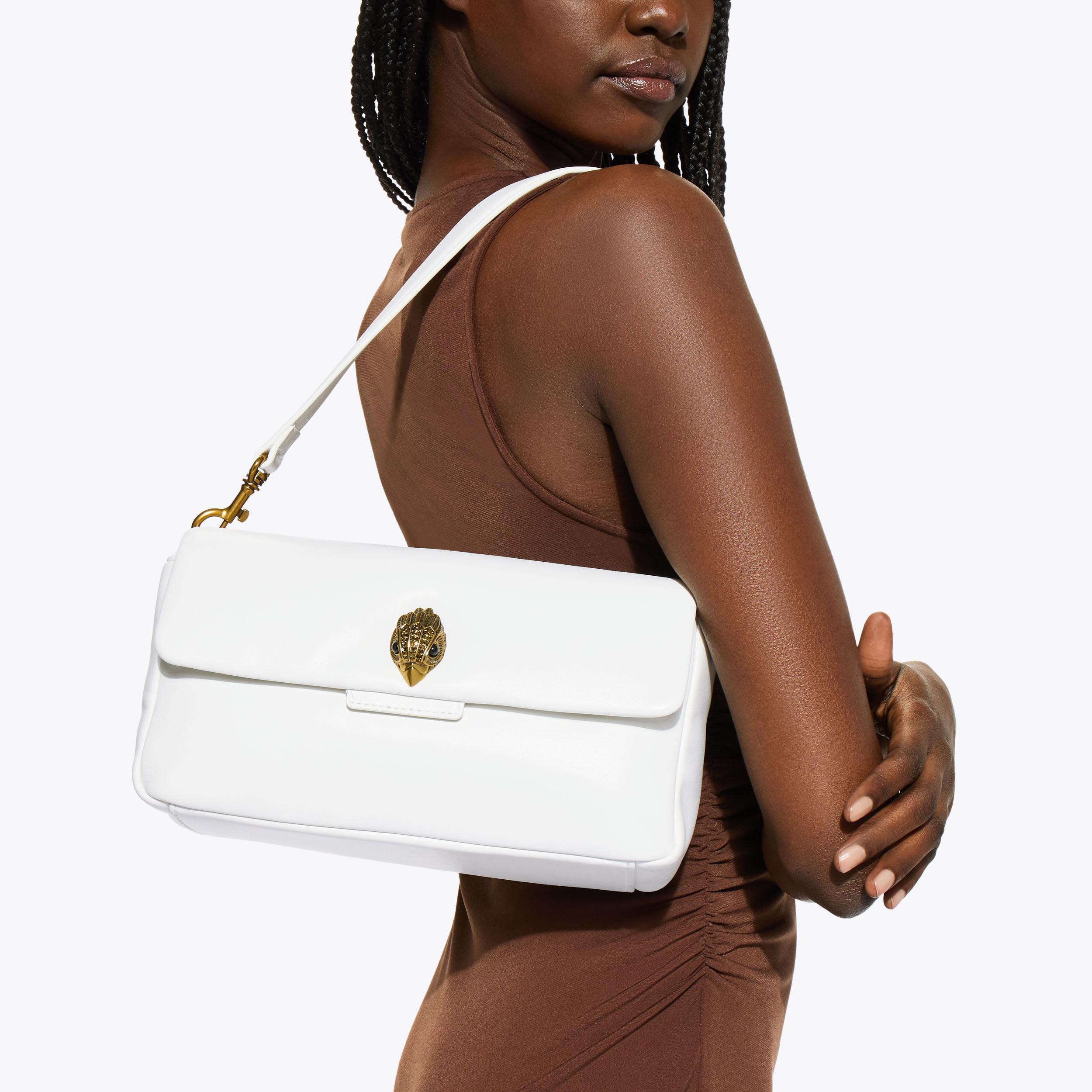 LEATHER OXFORD BAG White Leather Oxford Bag by Kurt Geiger London
