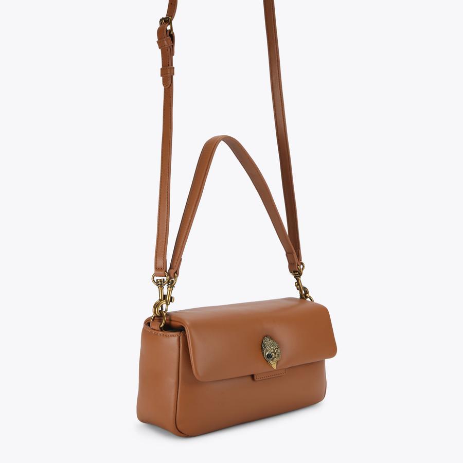 LEATHER OXFORD BAG Tan Leather Cross Body Bag by Kurt Geiger London