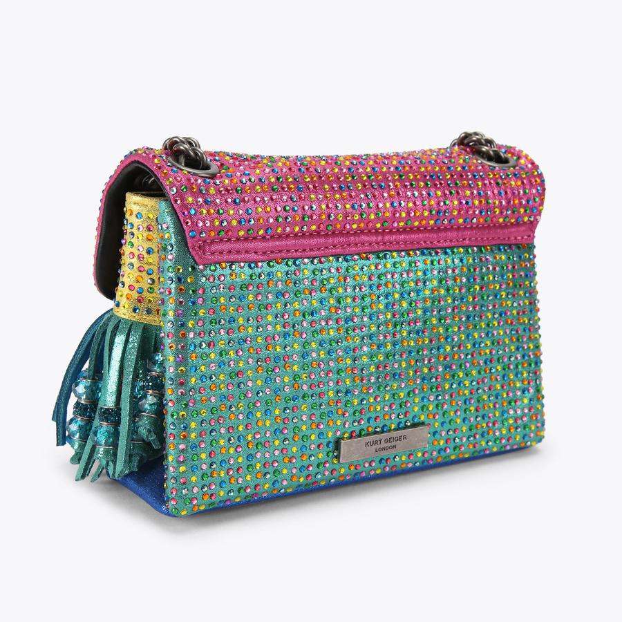 最終プライス【新品未使用】FRINGE CARNIVAL MINI MINI KENSINGTON FRINGES Multi Colour Tassel Cross Body Bag by Kurt