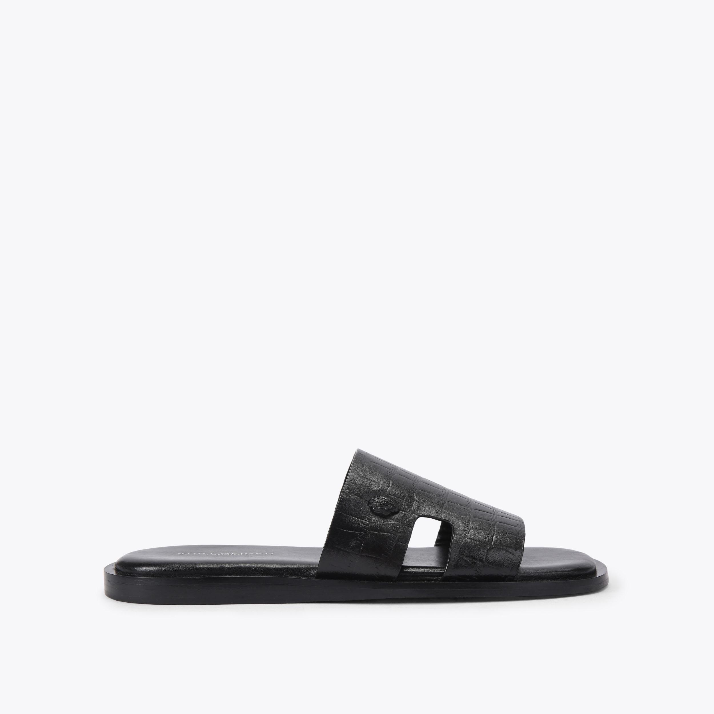 ? KURT GEIGER LONDON ? NWOB Brockwell Black Embroidered Logo KURT Slide Sandal BROCKWELL SLIDE Slide On Sandal by KURT GEIGER LONDON main image 4