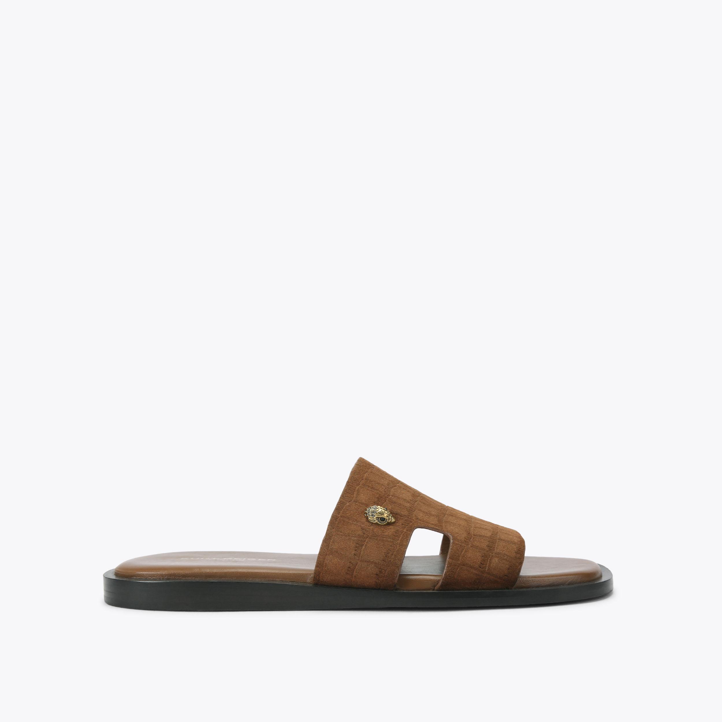 BANCROFT SANDAL Tan Suede Bancroft Sandal by Kurt Geiger London