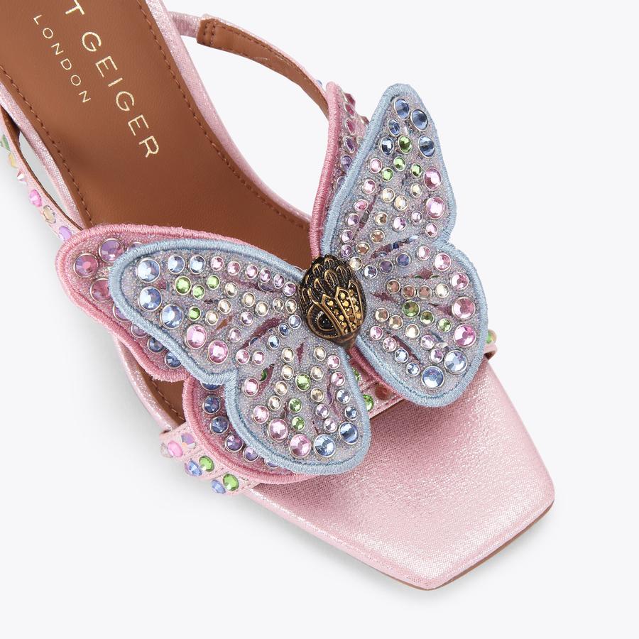 【新品未使用】Burton G Elodie JK L ミステリアスピンク BIG BUTTERFLY MULE SDL Butterfly Mule Heel by Kurt Geiger London