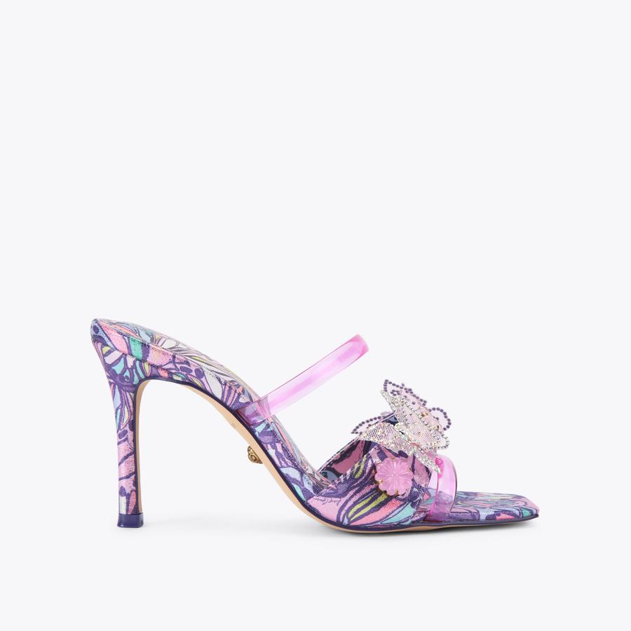 BUTTERFLY MULE SANDAL Lilac Butterfly Mule Sandal by Kurt Geiger