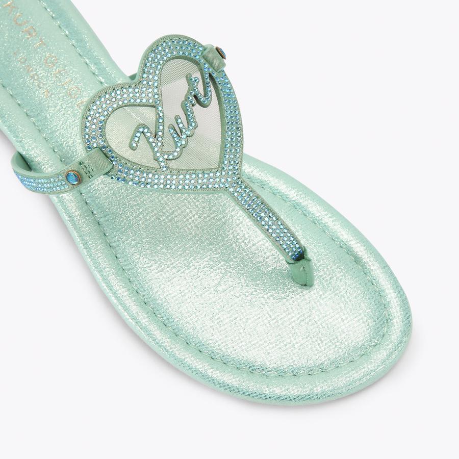 KURT HEART T BAR FLAT Kurt Heart T-Bar Sandal by Kurt Geiger London