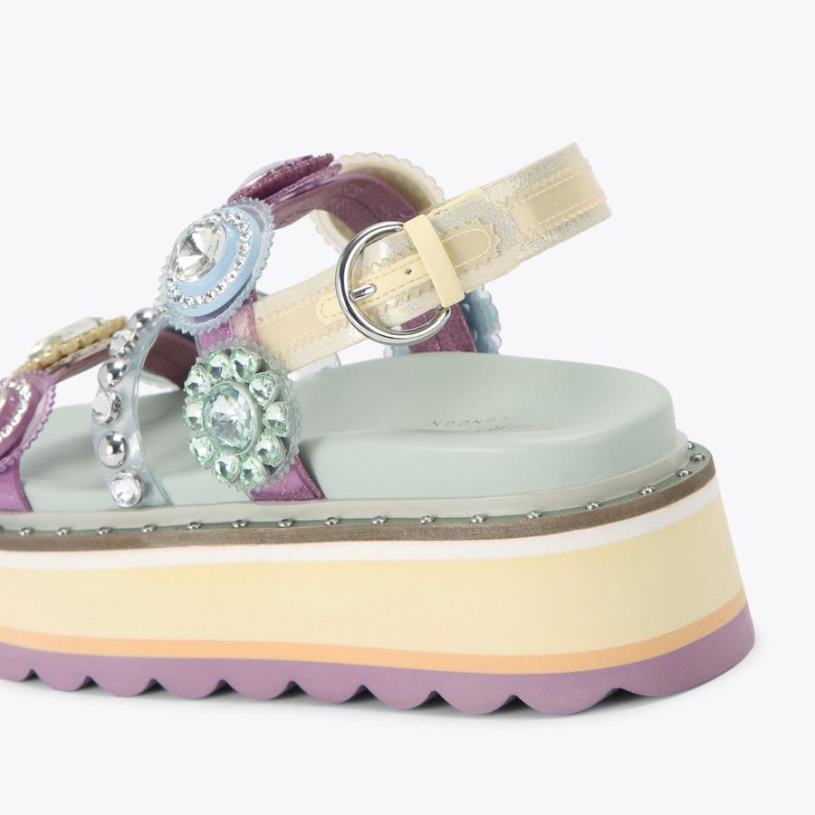OCTAVIA SLING PLATFORM Transparent Vinyl Platform Sandal by Kurt