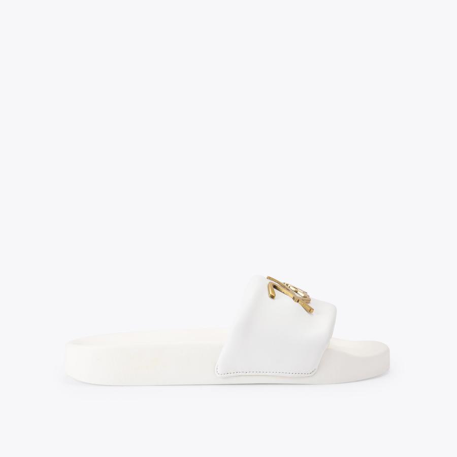 MEENA KURT White Slip On Sandals by Kurt Geiger London