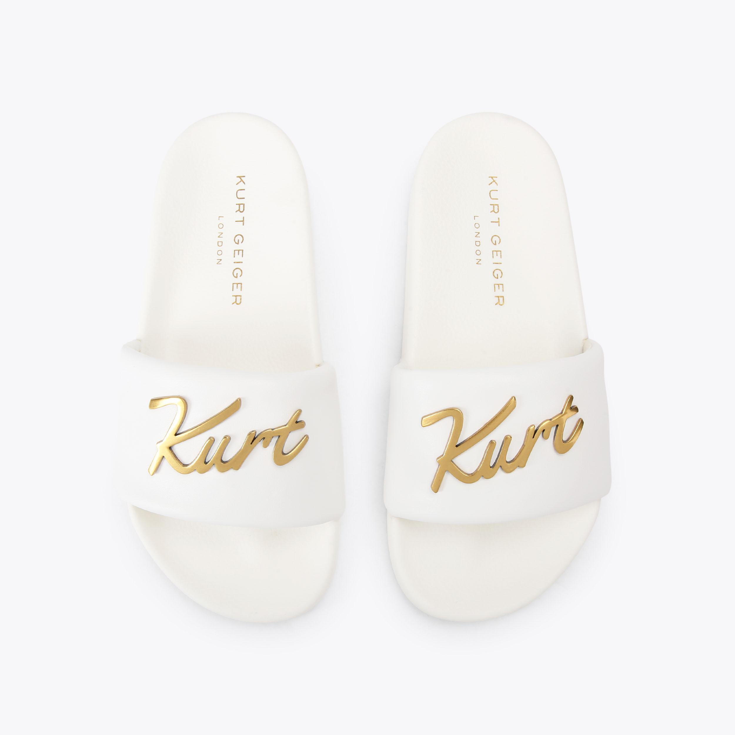 MEENA KURT White Slip On Sandals by Kurt Geiger London