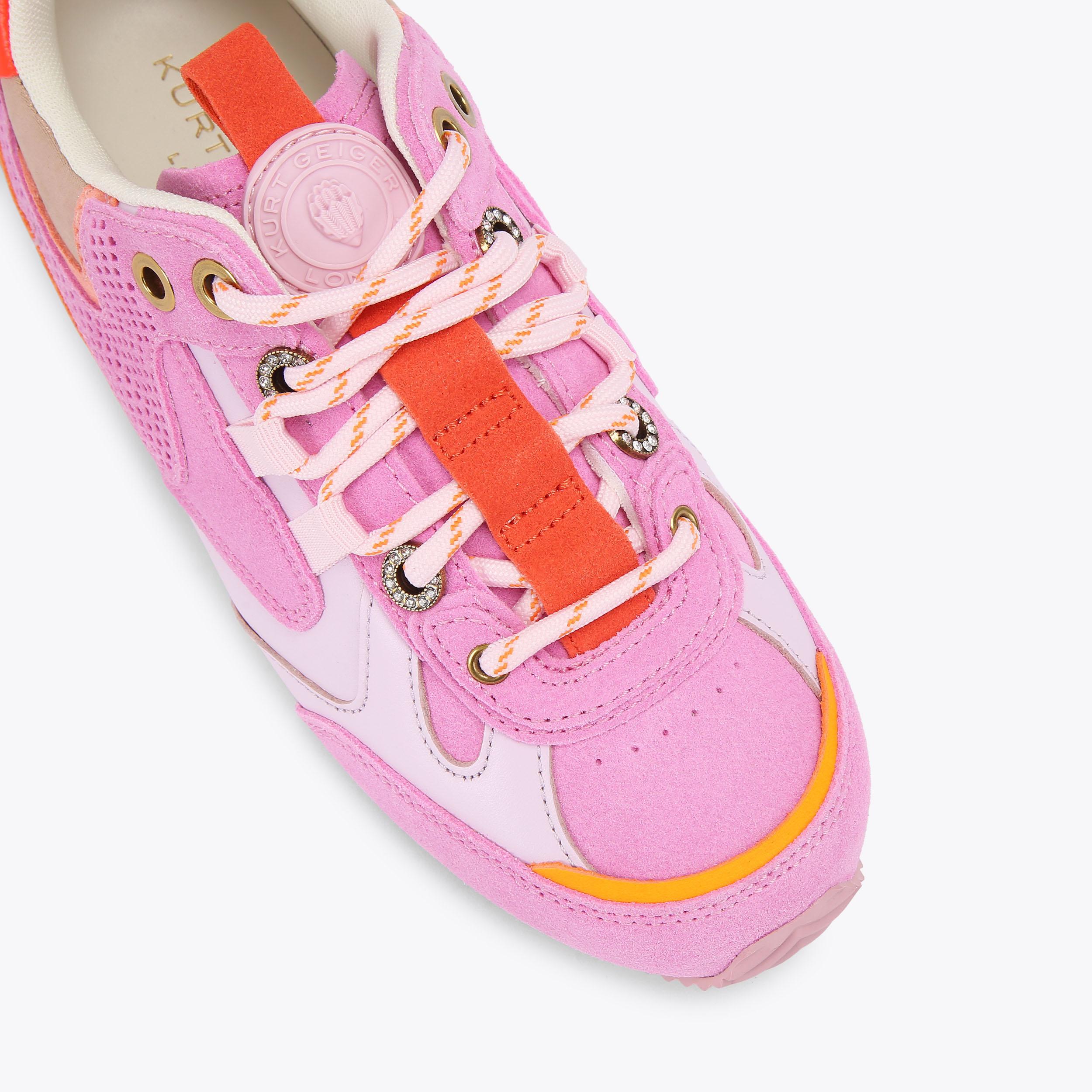 KURT SLIM RUNNER Pink Suede Kurt Runner by Kurt Geiger London