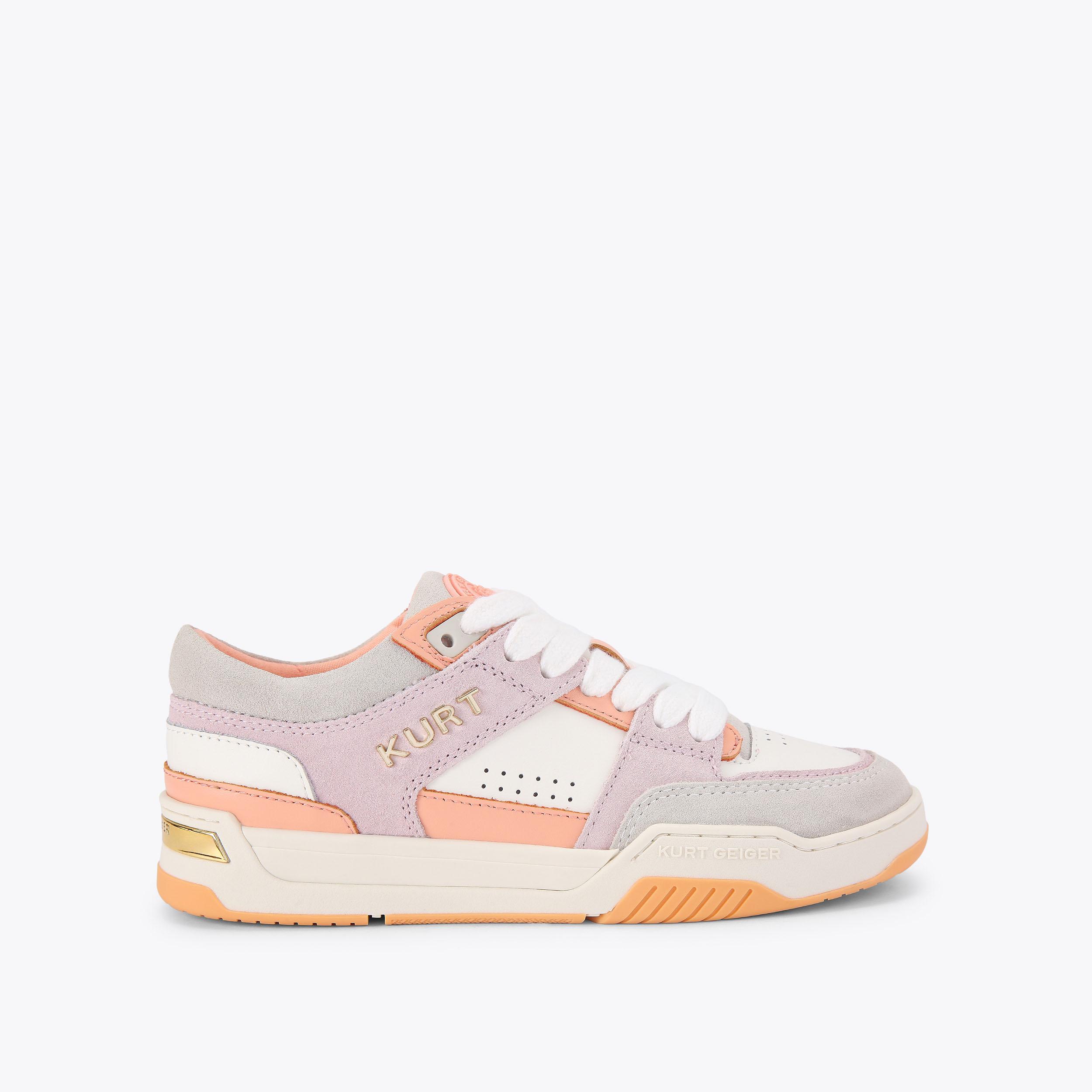 KINGLAND SNEAKER Salmon Pink Suede Leather Lace Up Sneaker by Kurt