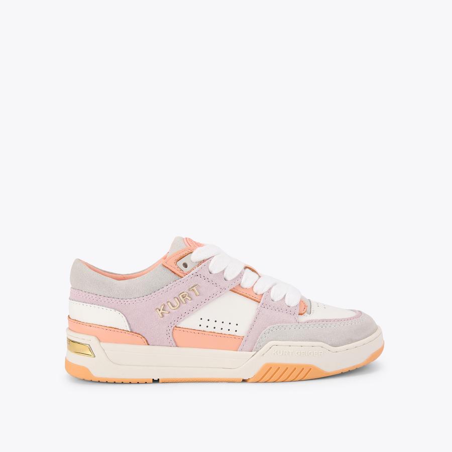KINGLAND SNEAKER Salmon Pink Suede Leather Lace Up Sneaker by Kurt