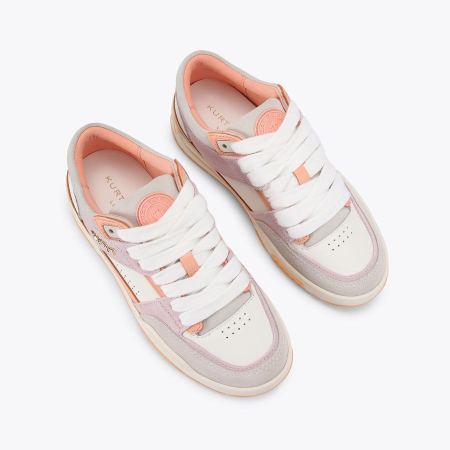 KINGLAND SNEAKER Salmon Pink Suede Leather Lace Up Sneaker by Kurt