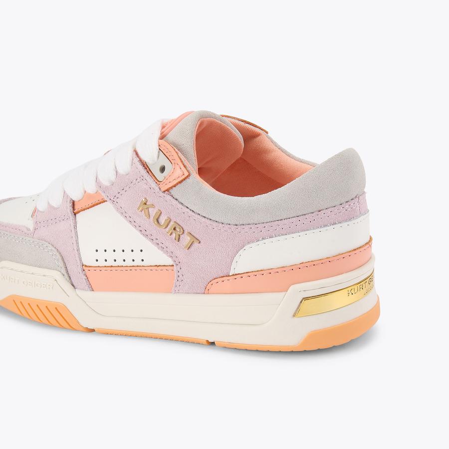 KINGLAND SNEAKER Salmon Pink Suede Leather Lace Up Sneaker by Kurt