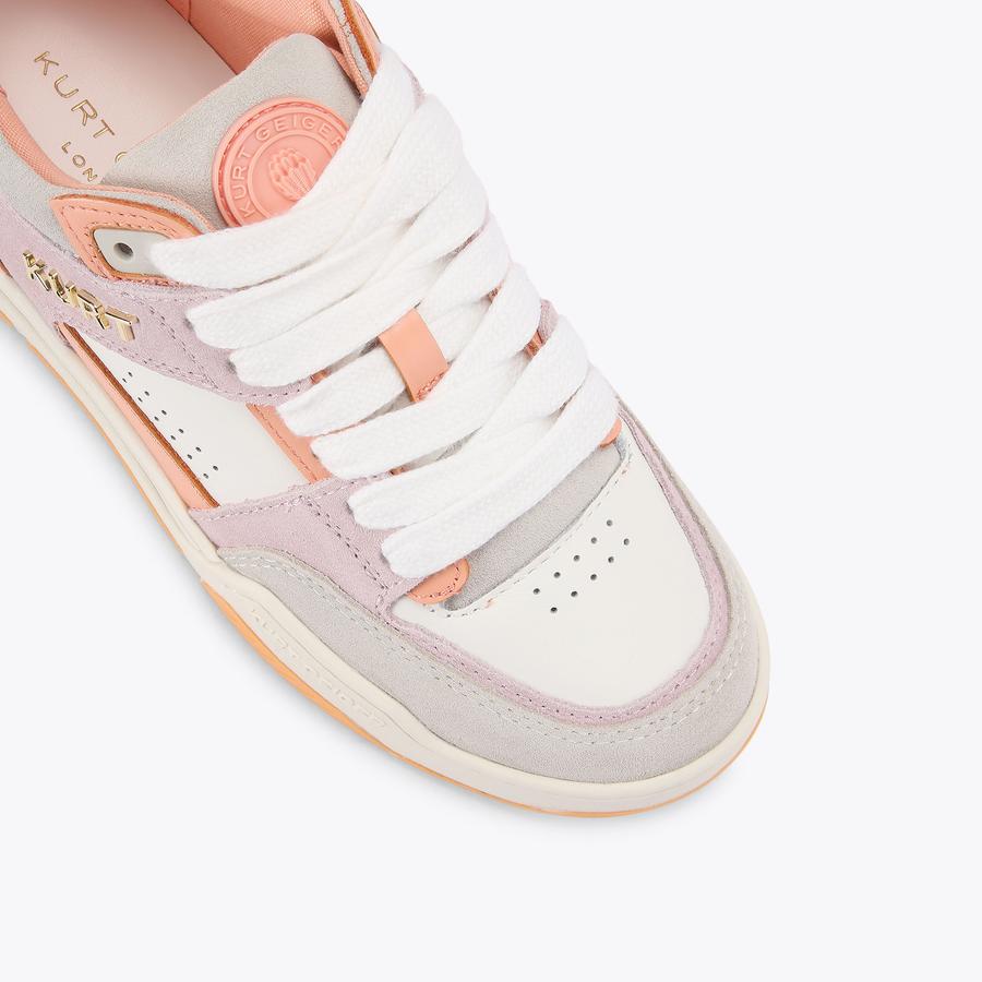 KINGLAND SNEAKER Salmon Pink Suede Leather Lace Up Sneaker by Kurt
