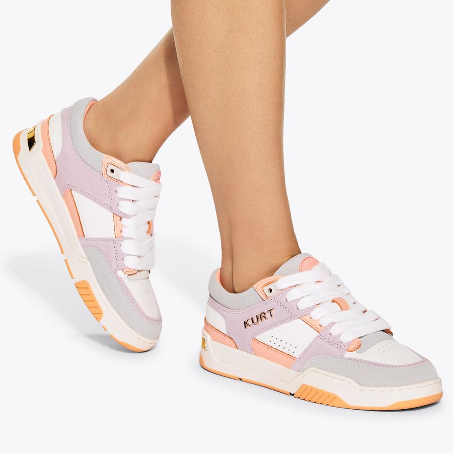KINGLAND SNEAKER Salmon Pink Suede Leather Lace Up Sneaker by Kurt
