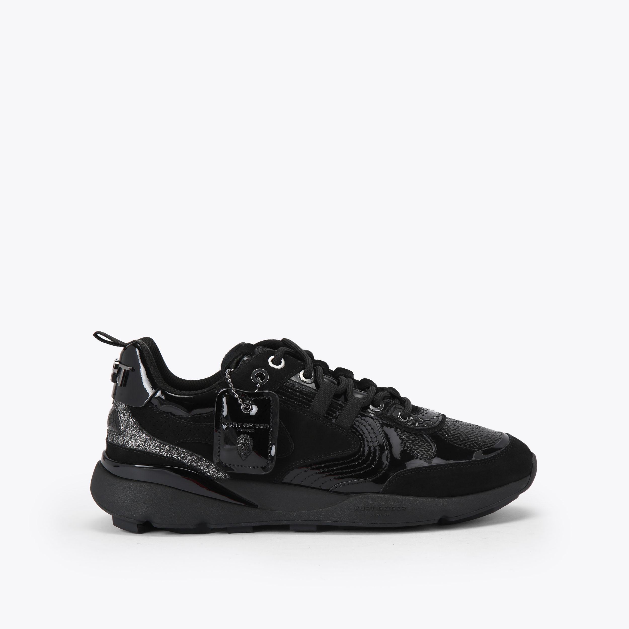 KINGSLAND SNEAKER Black Leather Lace Up Sneaker by Kurt Geiger London