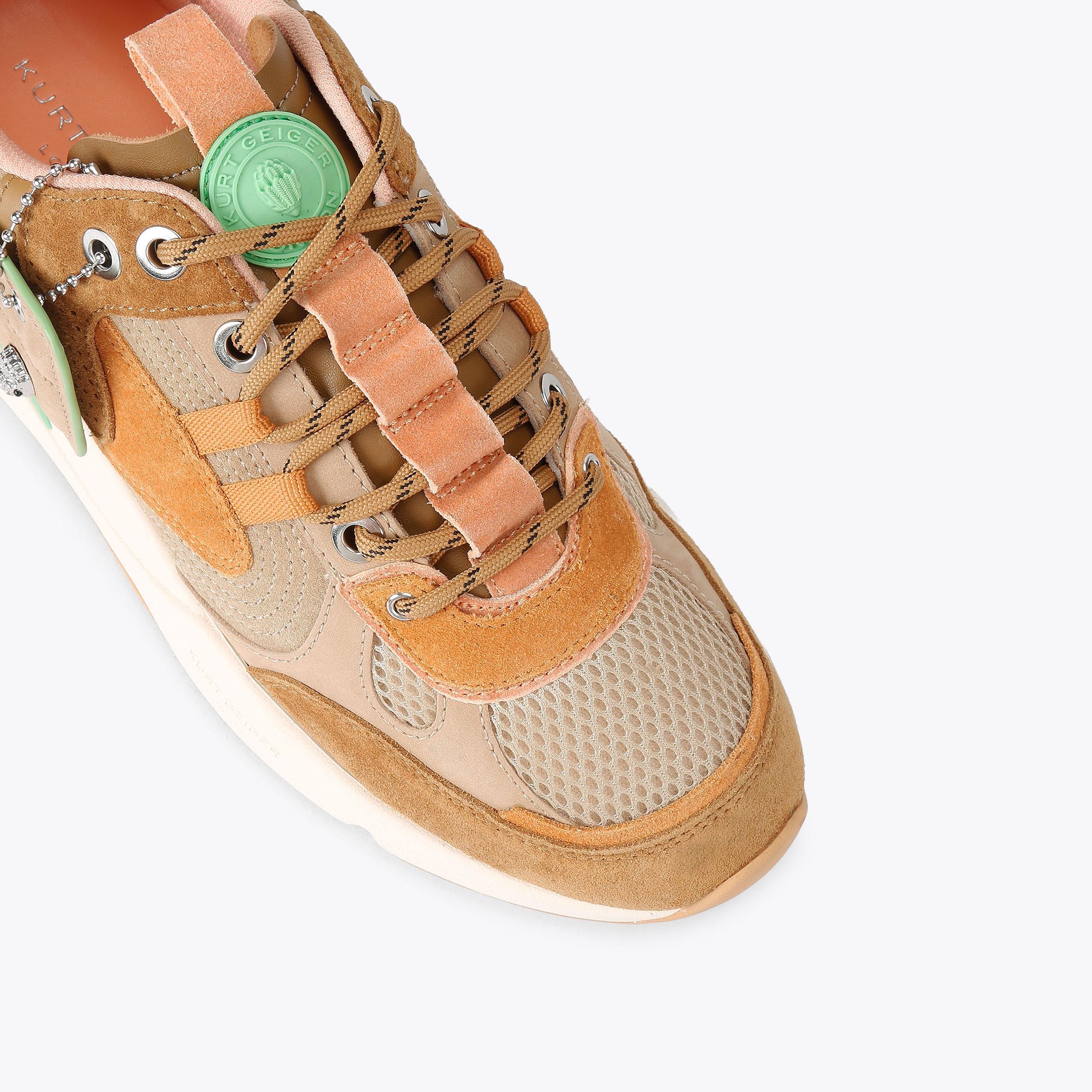 KURT RUNNER MENS Tan Brown Suede Runner Sneaker by Kurt 