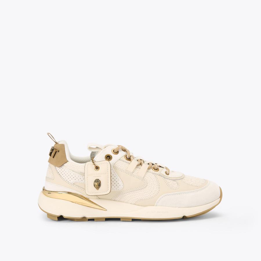 KURT RUNNER MENS Cream Fabric Sneaker by Kurt Geiger London