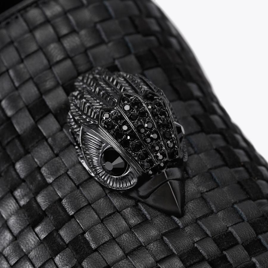 ACE STUD Black Leather Slip On Shoe by Kurt Geiger London