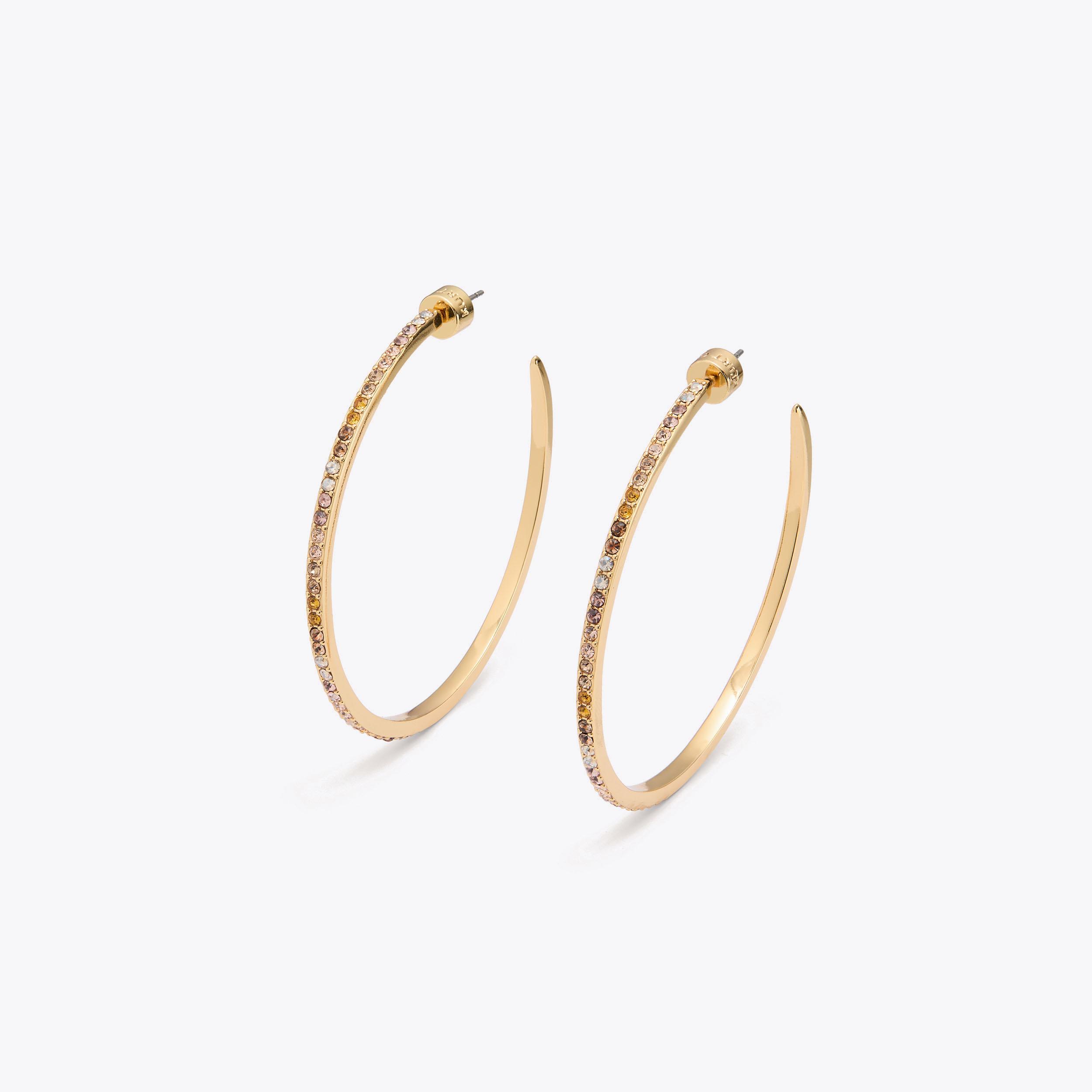 LG CRYSTAL HOOPS Large Crystal Hoop Earrings by Kurt Geiger 