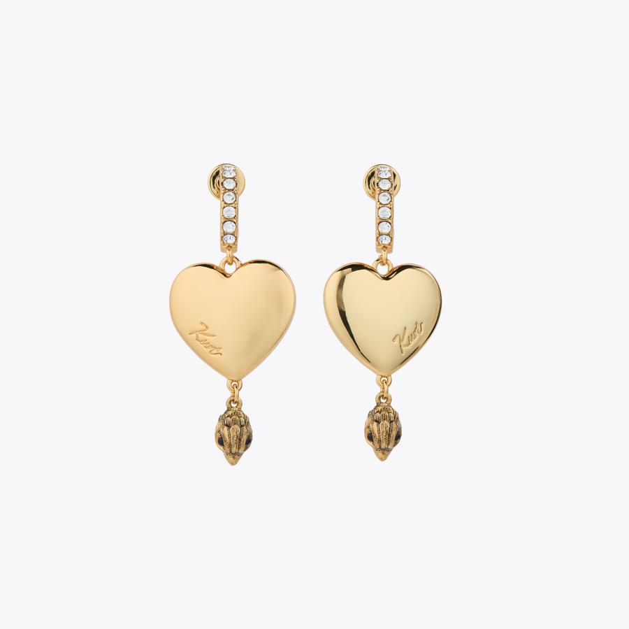 LG HEART HUGGIES Gold Heart Huggie Hoop by Kurt Geiger London