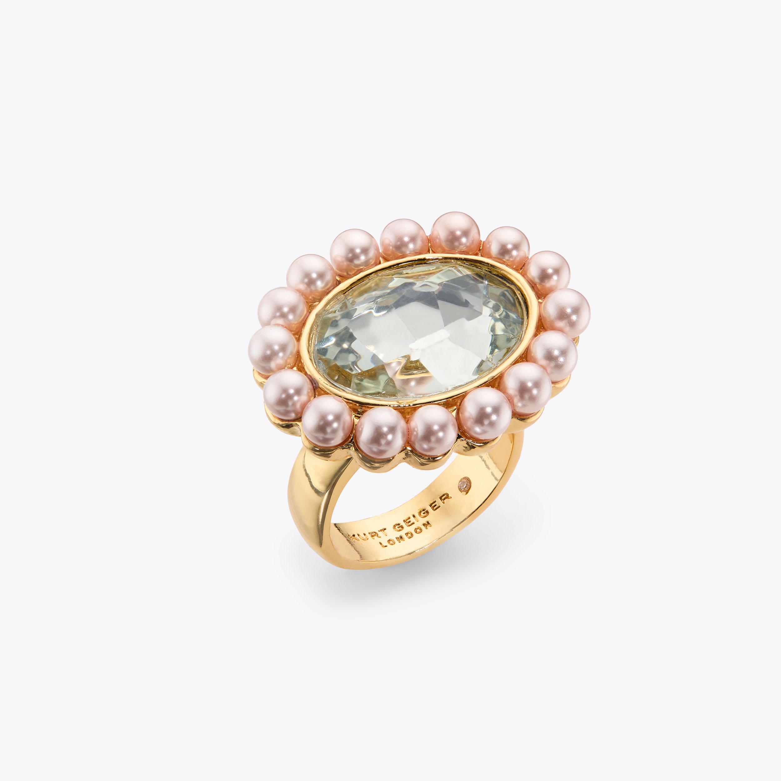 OVAL GEM RING Oval Trim Gem Ring by Kurt Geiger London