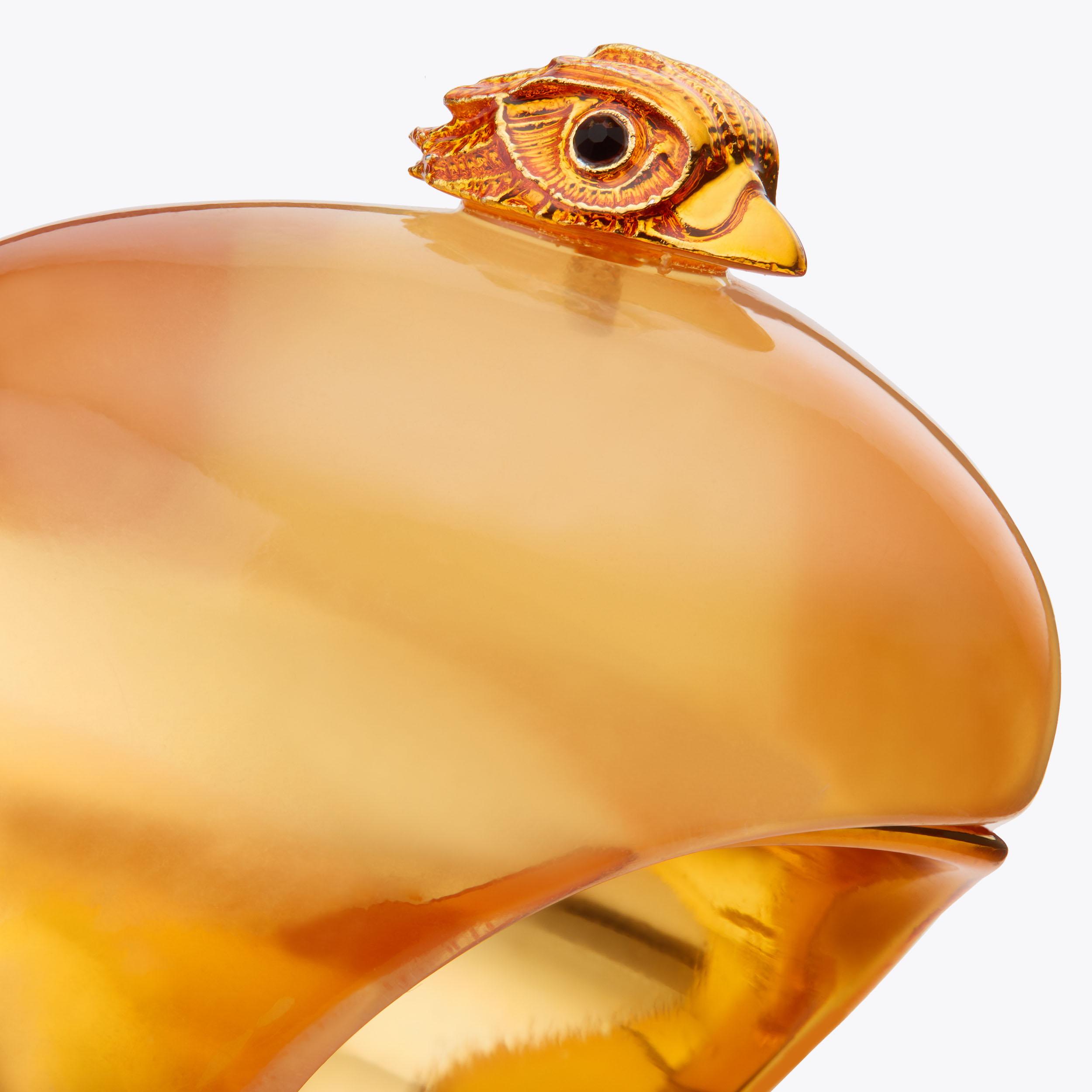 RESIN HEART EAGLE RING Orange Transluscent Ring by Kurt Geiger London