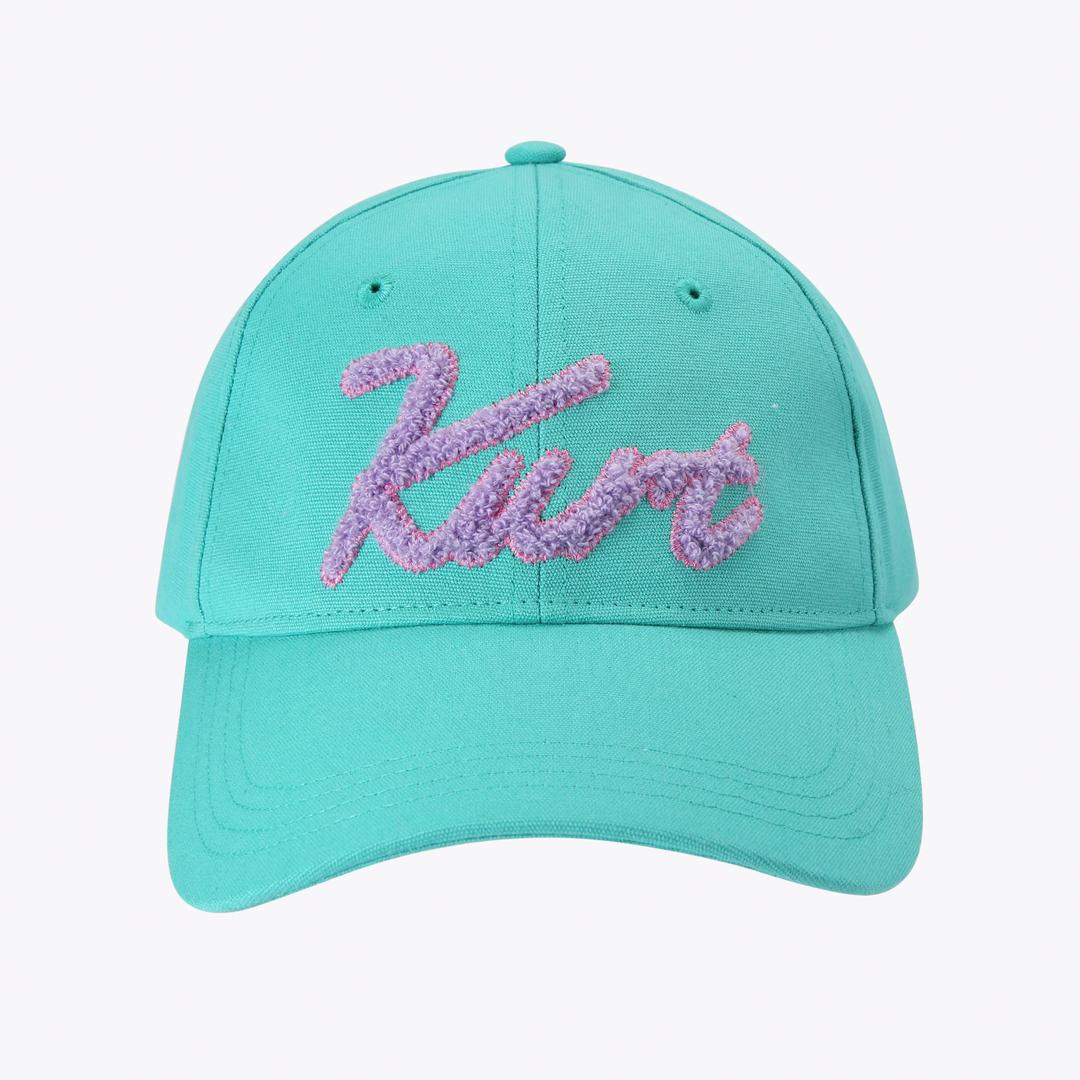 KURT EMBROIDERED CAP Pale Green Cotton Cap by Kurt Geiger London — Kurt Geiger London