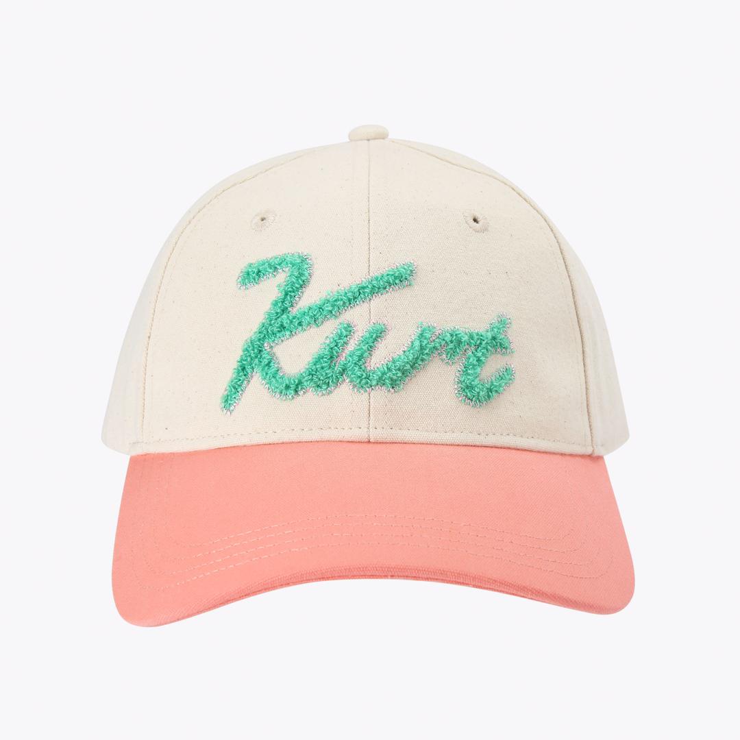 KURT EMBROIDERED CAP Salmon Pink Cap by Kurt Geiger London — Kurt Geiger London