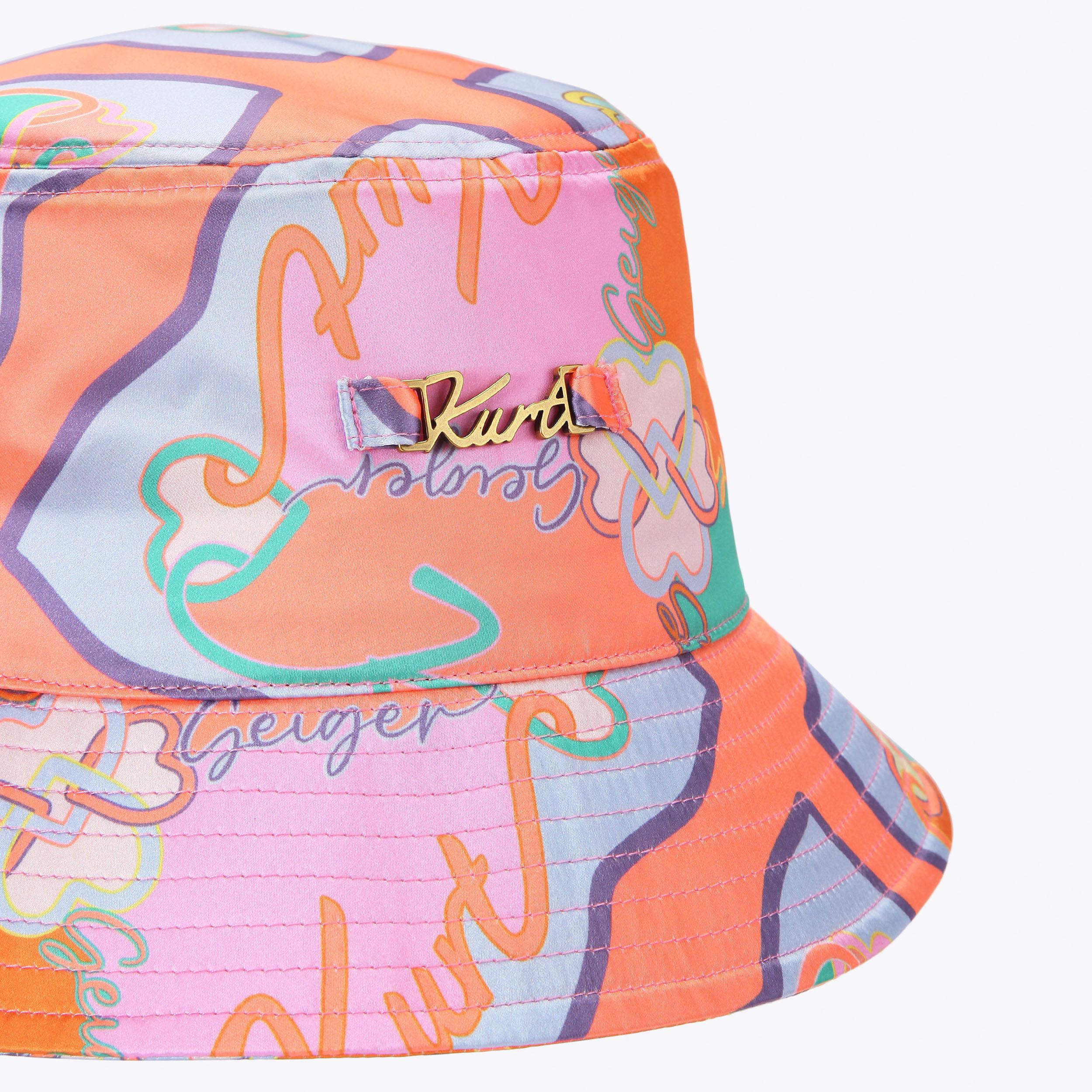 Kurt Geiger Yellow Orange Fuchsia Blue Crochet Bucket Hat KURT RAFFIA BUCKET HAT Fuchsia Raffia Bucket Hat by Kurt  main image 4