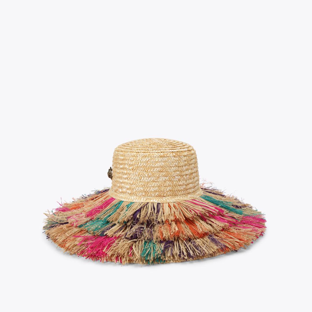 RAFFIA WIDE BRIM HAT Beige Raffia Wide Brim by Kurt Geiger London — Kurt Geiger London