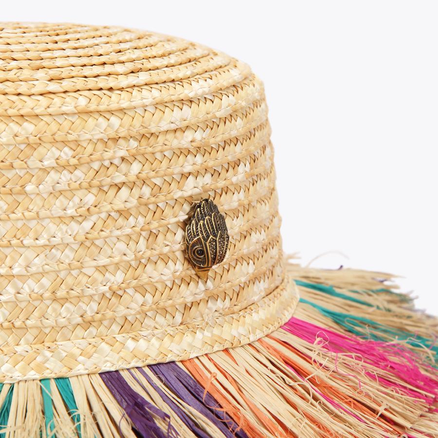 RAFFIA WIDE BRIM HAT Beige Raffia Wide Brim by Kurt Geiger London