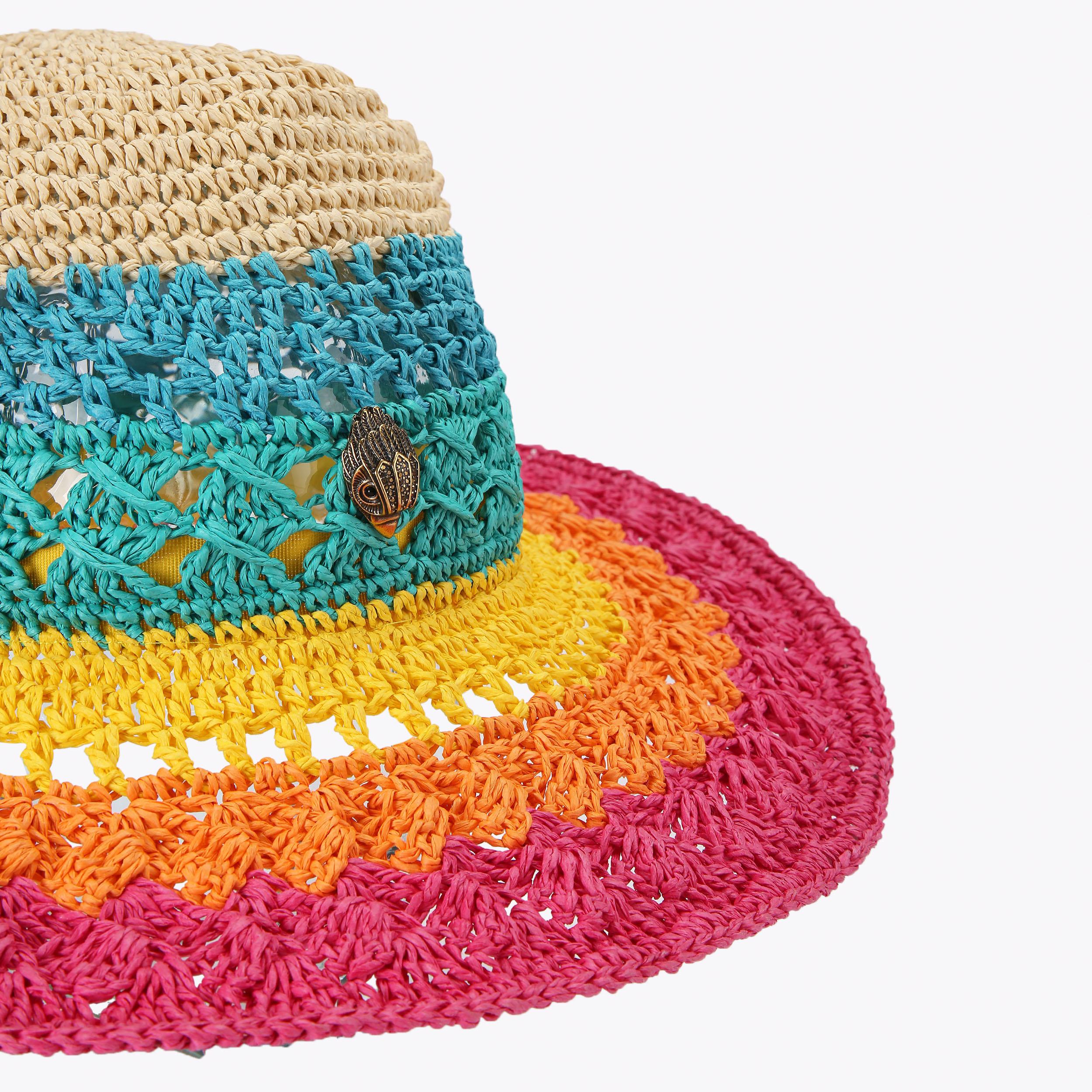 RAINBOW FEDORA Rainbow Stripe Fedora Hat by Kurt Geiger London display picture 3