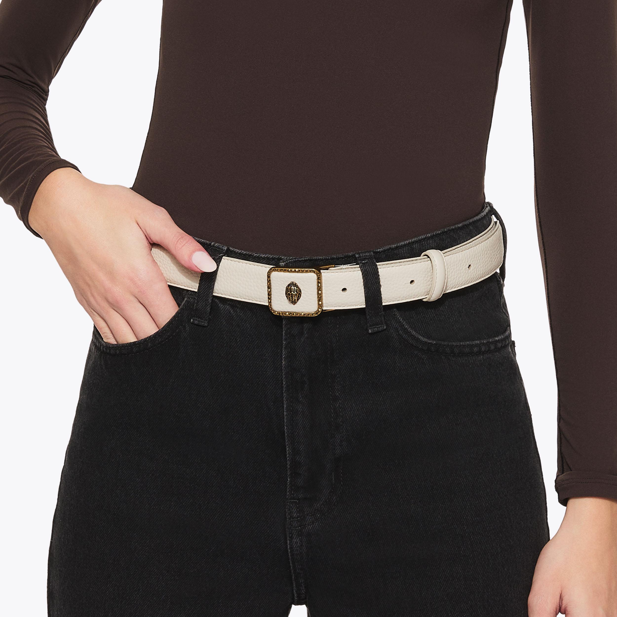 PIMLICO 30 BELT Bone Leather Belt by Kurt Geiger London