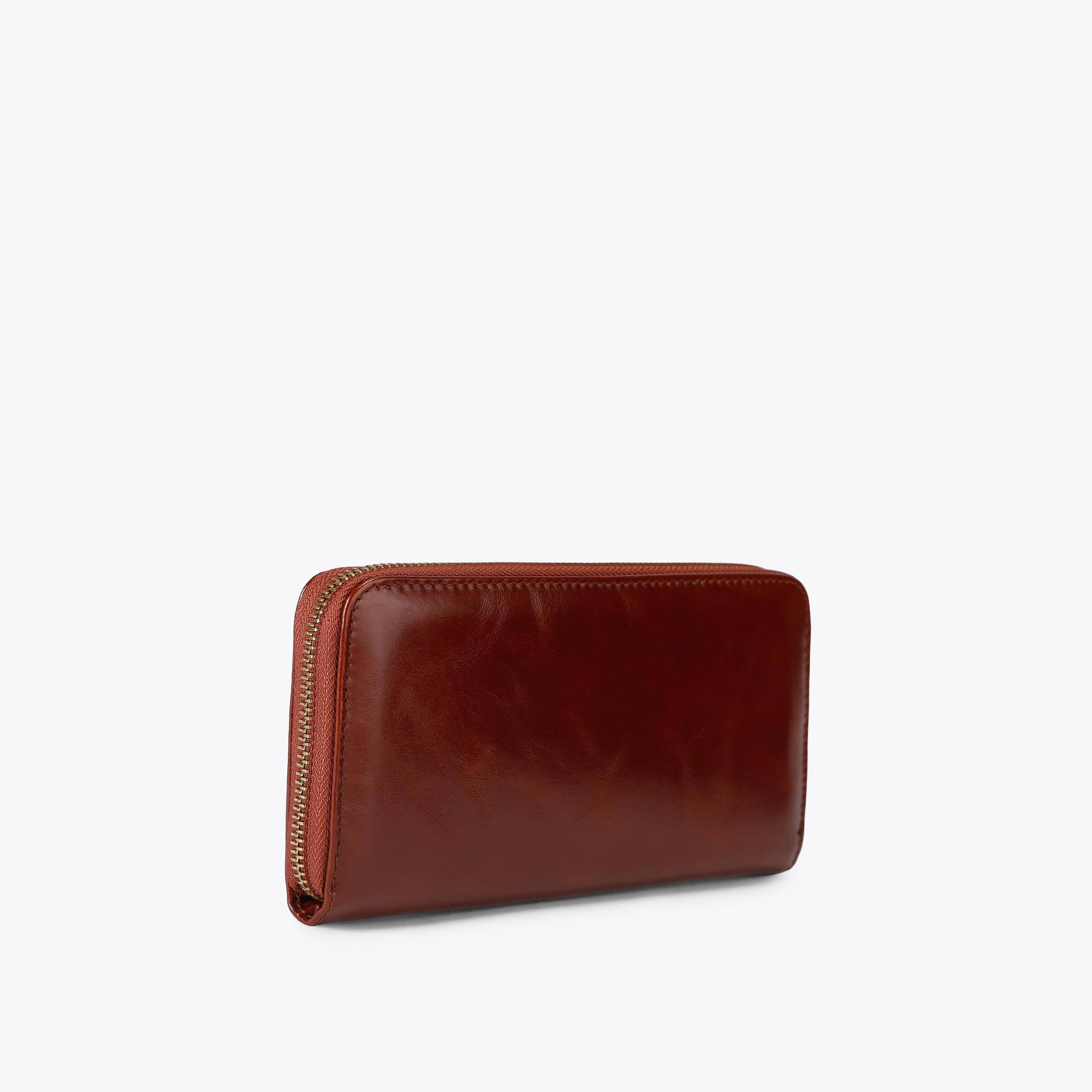 KENSINGTON ZIP AROUND W Brown Patched Zip around Wallet by Kurt