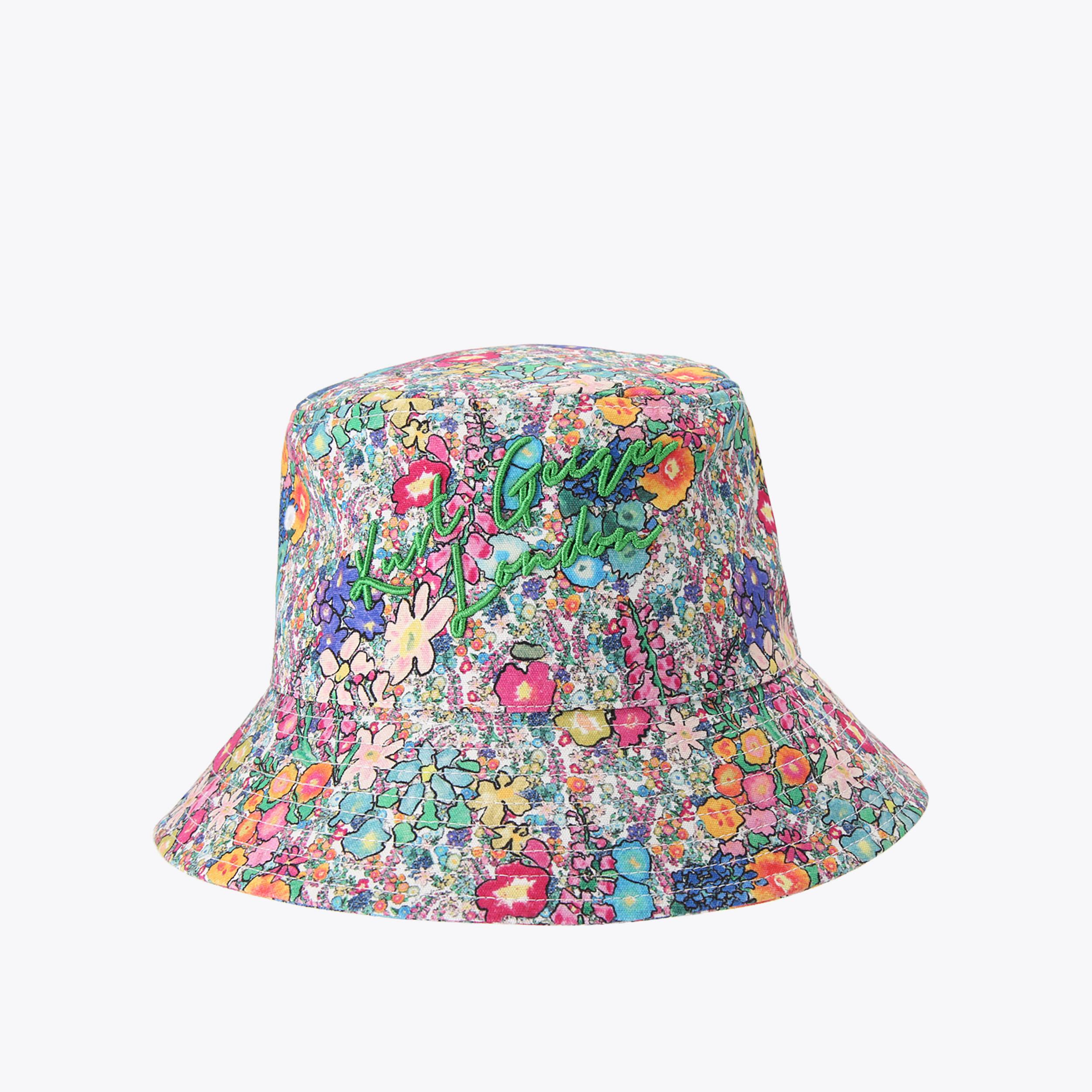 KENSINGTON BUCKET HAT Floral Watercolour Bucket Hat by Kurt Geiger